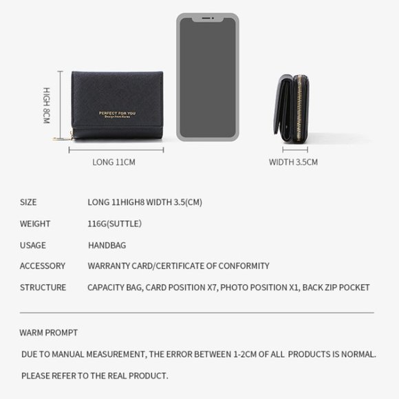 Minimalist Contemporary Small Wallet for Women - Picture 9 of 16